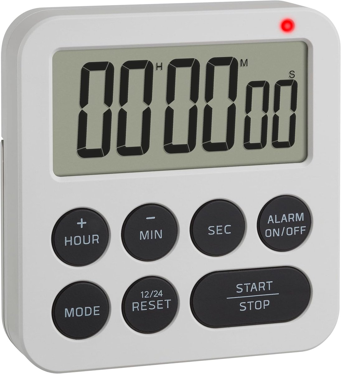 SnelShoppen - Digitale Keukentimer met Stopwatch en Alarmklok, 99u59min59s, LED Waarschuwingslicht, Magnetisch, Geschikt voor Koken, Huiswerk, Tafelkl