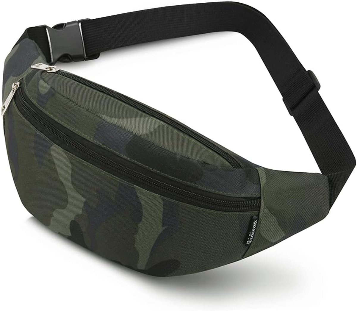 SnelShoppen - Bumbags en Fanny Packs voor Mannen en Vrouwen - Waterdichte Heuptas voor Wandelen, Hardlopen, Reizen - Camo Groen - Lichtgewicht met 3 V