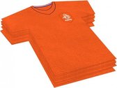 20x Voetbalshirt themafeest servetten oranje 16 x 15 cm papier - Oranje papieren wegwerp tafeldecoraties