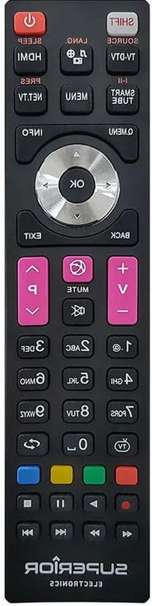 Universele Afstandsbediening - TV Afstandsbediening - TV Bediening - Direct Klaar Voor Gebruik - 10 Meter Bereik - Zwart