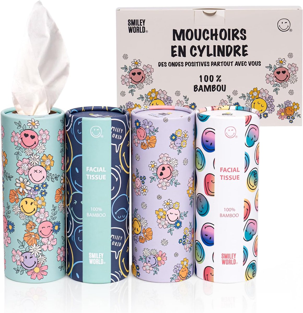 SnelShoppen - Set van 4 Handdoeken - 100% Natuurlijke Bamboe - Plasticvrij - 3-laags - Handdoekdoos - Compact voor Auto en Backpack