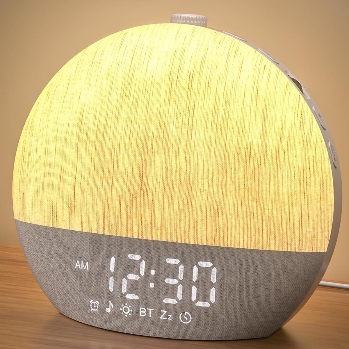 SnelShoppen - Sunrise Alarm Clock, Digitale Bedside Wecker met 30 Slaapgeluiden, Slaap Timer, Verstelbaar Volume en Helderheid, Schermvrije Ontwerp, B