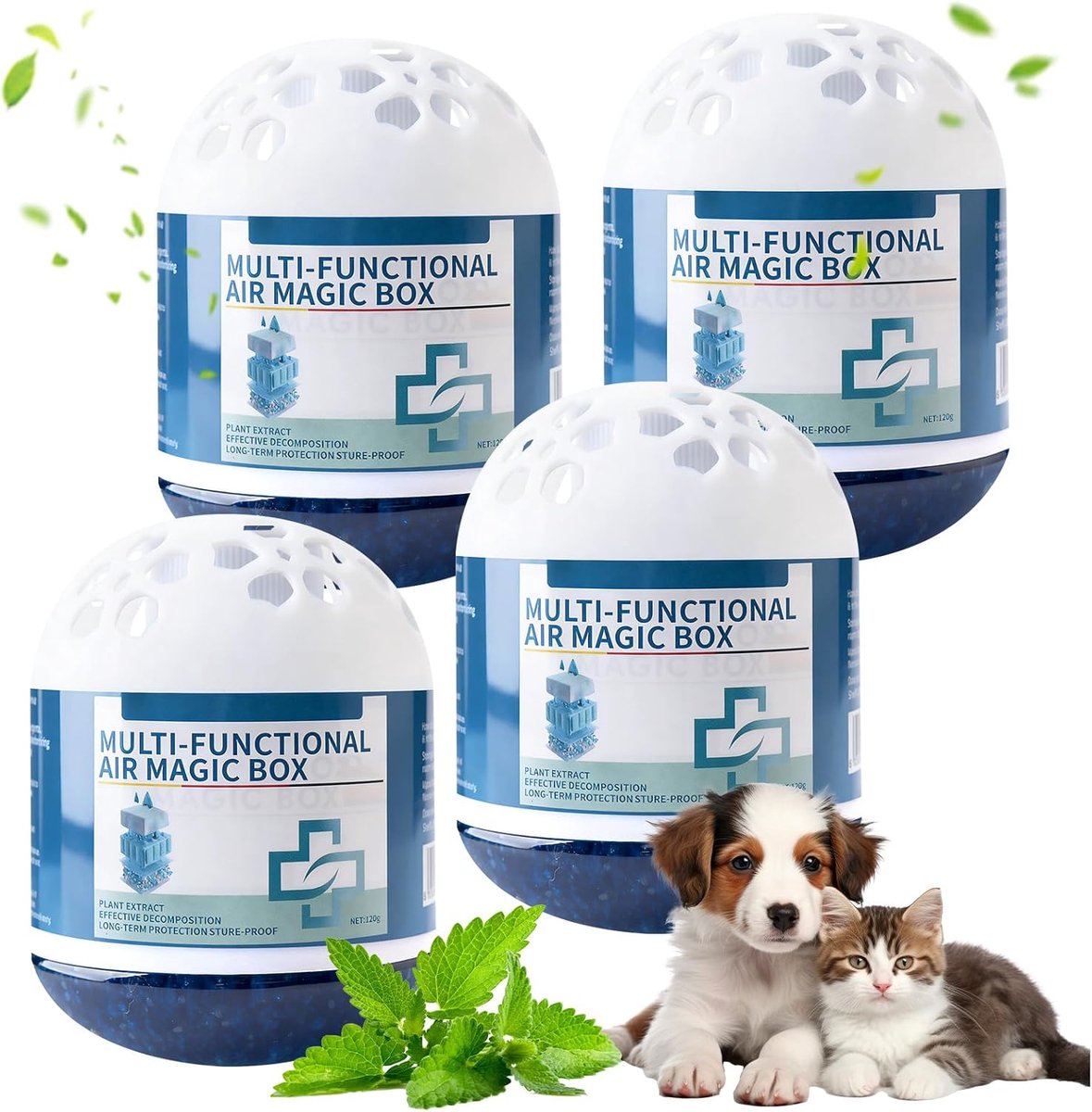SnelShoppen - Magic Box Mini Luchtreiniger 4 Stuks - Automatische Stofverwijdering met Plantenextracten - Geuren Elimineren - Ionisator Zonder Stroom