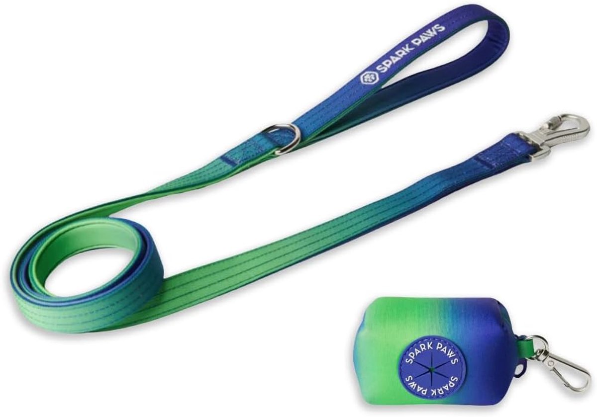 SnelShoppen - Premium Hondenlijn en Poepzak Set, Robuuste Alliage Haak voor Sterke Rassen, Comfortabel en Duurzaam, Lime Wave, Perfect voor Wandelen e