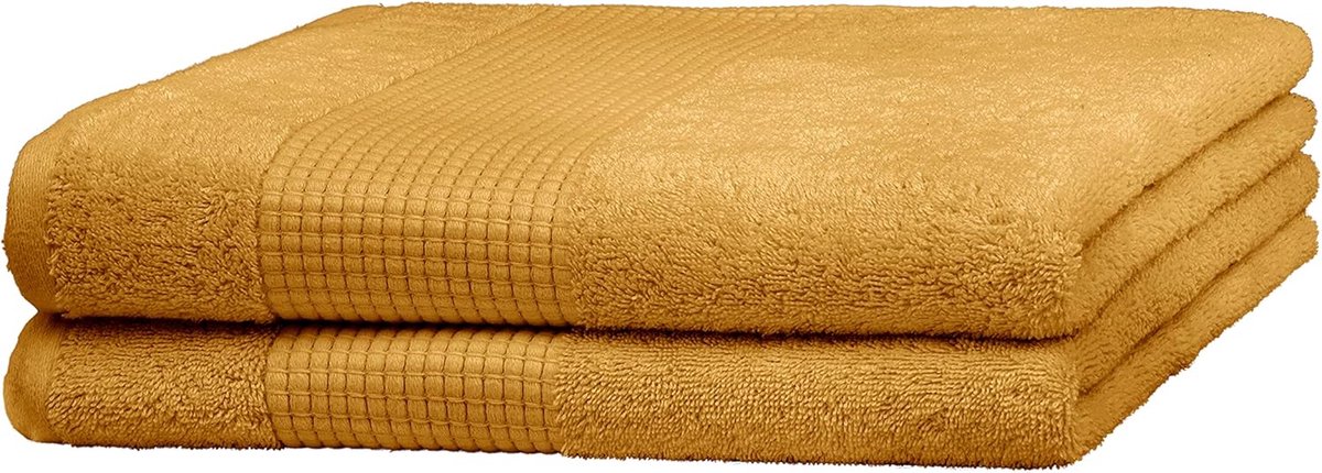 SnelShoppen - Luxe Badhanddoek Set - Absorberend, Zacht en Pluisvrij - 100% Katoen - Oeko-Tex - 590 GSM - 2 x Badhanddoeken 70x140 cm - Mango Mojito -