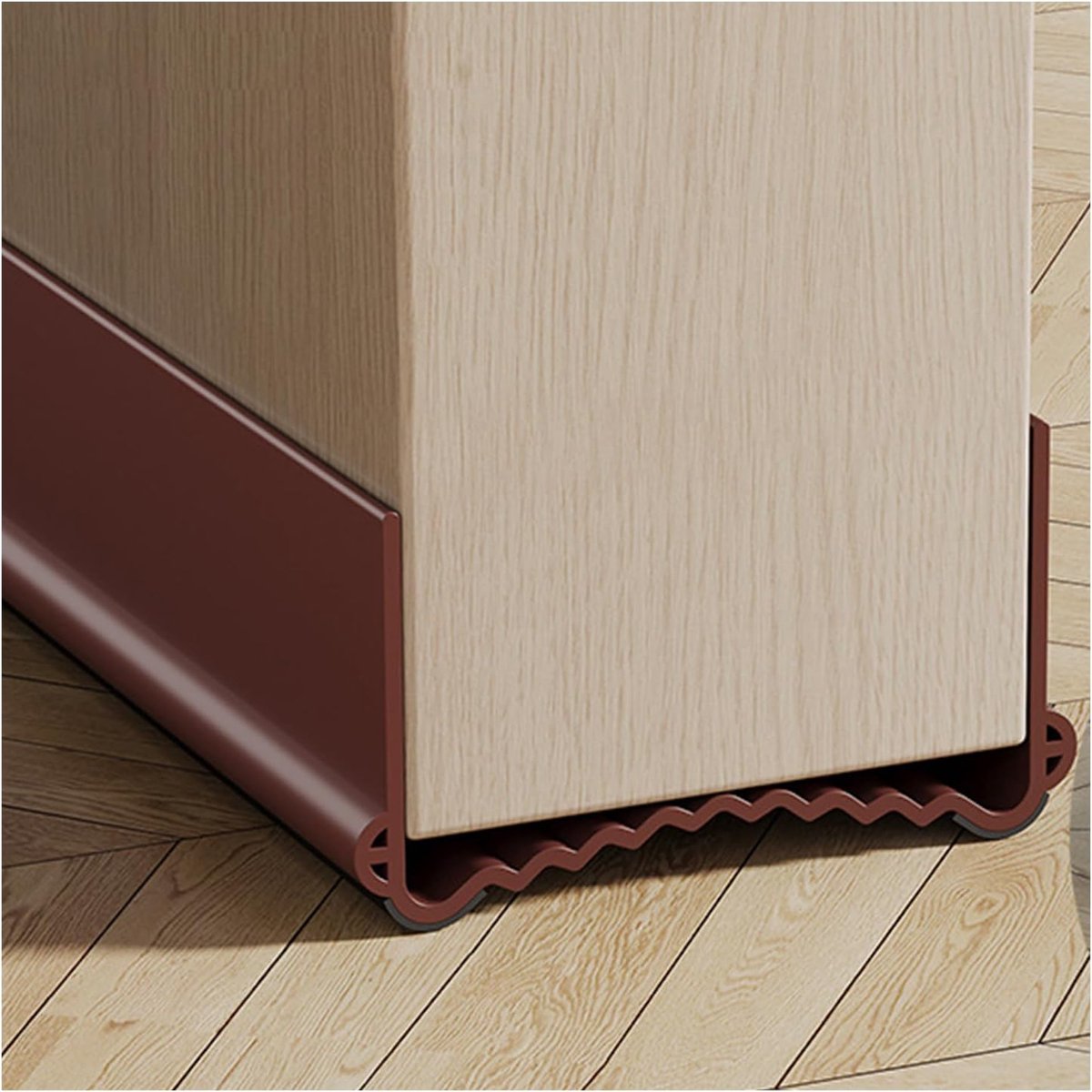 SnelShoppen - 100cm Dichteur voor Deuren, Zelfklevende Deurafdichting met Dubbele Seal, Dichtstrip Onderdeur, Geluid- en Koudewerend (Bruin, Breedte 5
