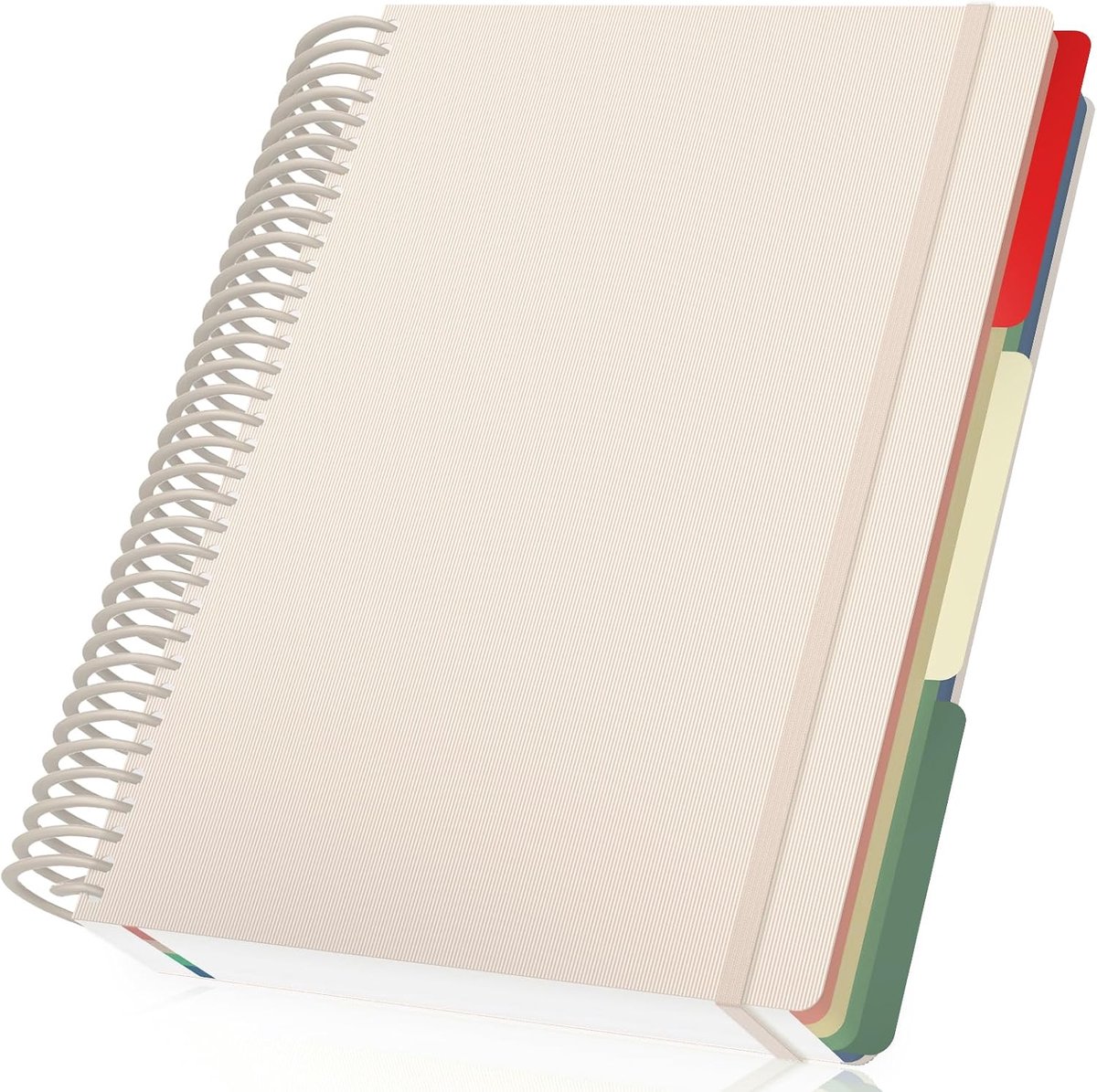 SnelShoppen - A4 Spiral Notebook Beige - 120 Vellen/240 Pagina's - 5 mm Vierkant - Refillbare Divideren - Geschikt voor Reizen en Notities