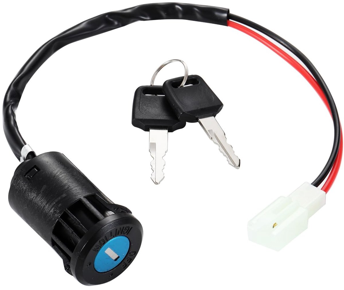 SnelShoppen - Greluma 1 stuk Motorfiets 2 Draad Contact Sleutelschakelaar Geschikt voor ATV Quad Dirt Bike Elektrische Scooter DC 12V
