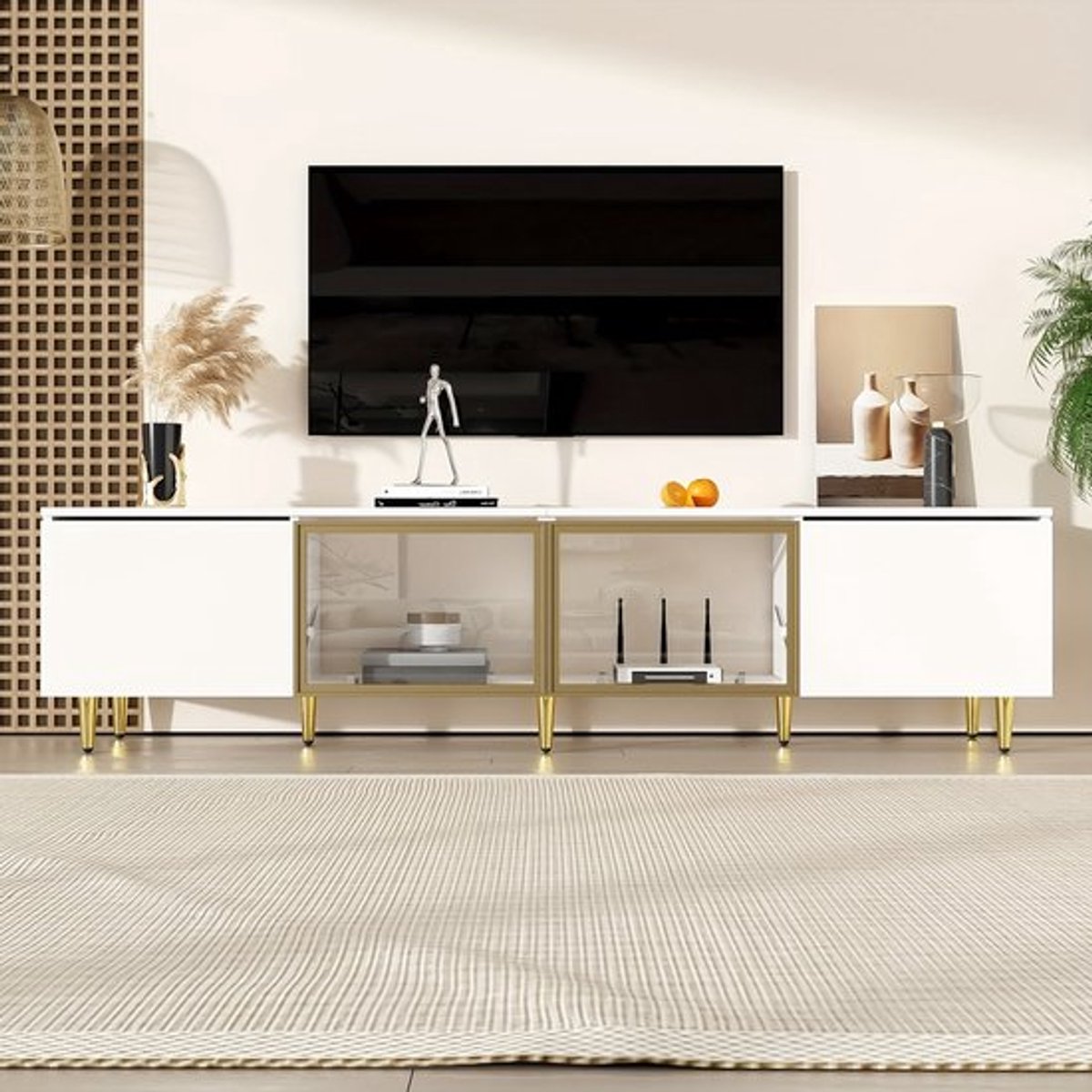 TV-meubel – Tv-kast – Mediameubel – Dressoir – Opbergkast – 170 cm breed – Wit minimalisti