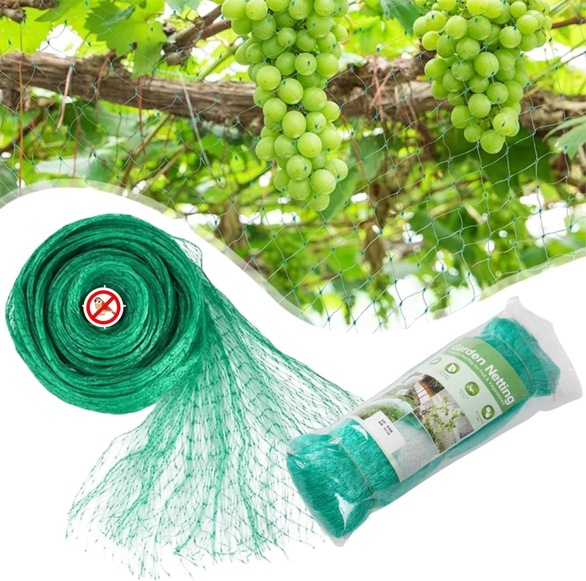 SnelShoppen - Ortoflex Vogelbeschermnet 2m x 10m, Insectennet, Bescherming voor Planten in de Tuin, Ideaal voor Fruitbomen en Groentebedden