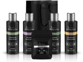 Beauty & Care® Sauna Klassiek M Giftset - Saunageur - Voor Sauna - 4 x 100 ml saunageur en 10 gram menthol kristallen - zwarte flesjes met aluminium klepdop - Luxueus genieten en ontspannen - geeft een heerlijke geur tijdens de saunagang