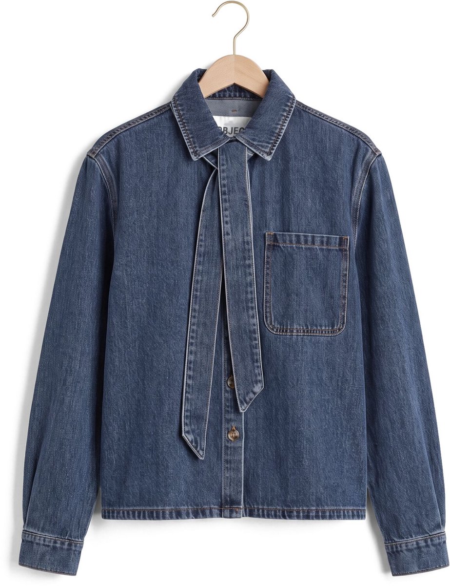 Object Objrosie L/s Re Shirt Noos Dames - Jurken - Donkerblauw - Maat 38
