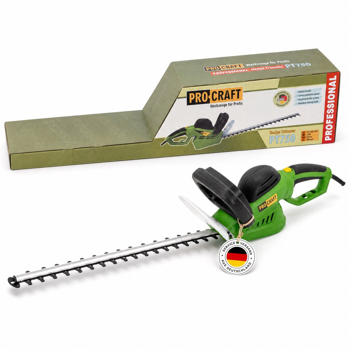 Procraft PT750 heggenschaar 750 watt 610 mm snijlengte