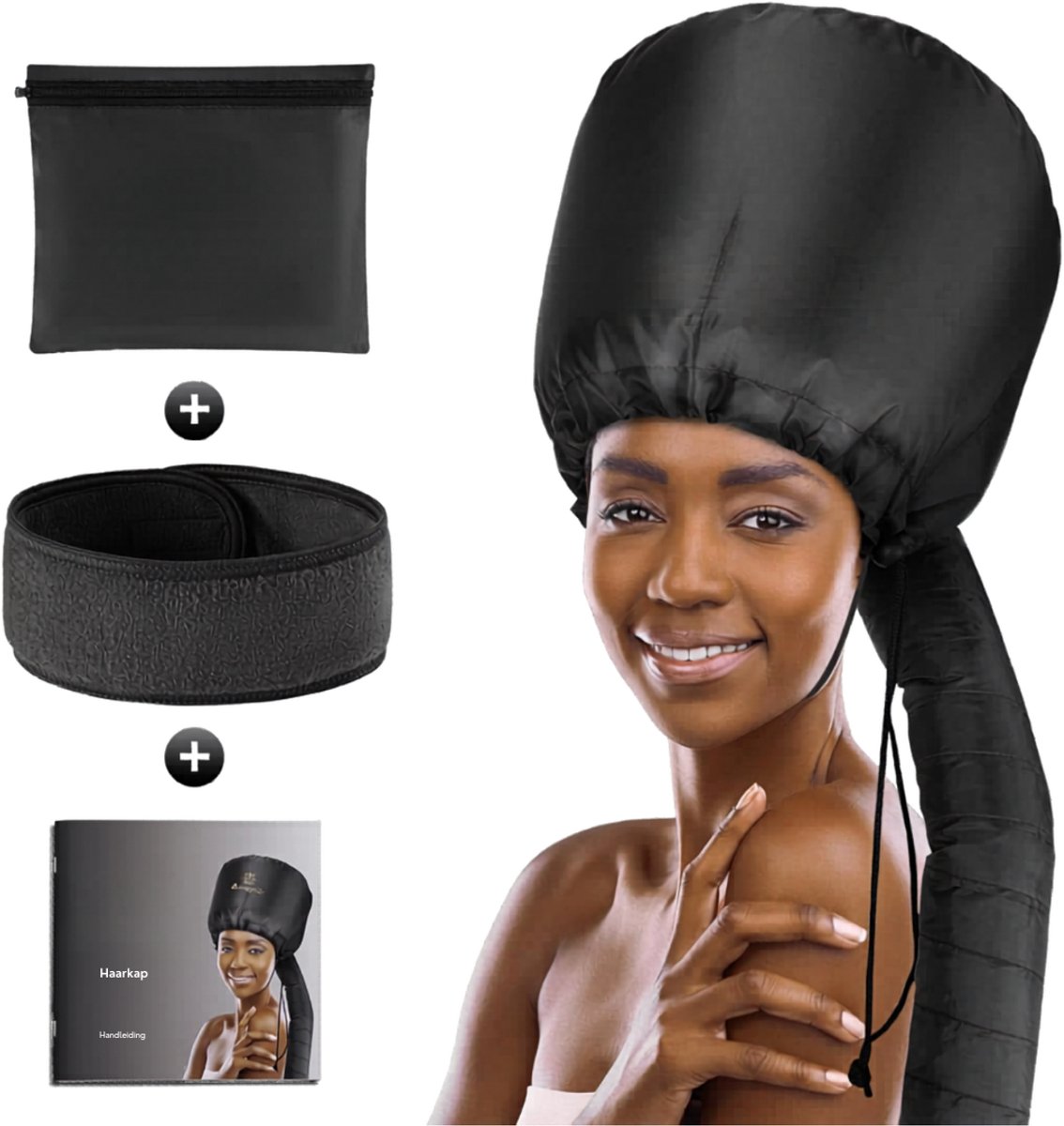 Lìon® Droogkap - Hair Dryer - Haardroger Kap - Zwart - 7cm x 5cm x 1cm