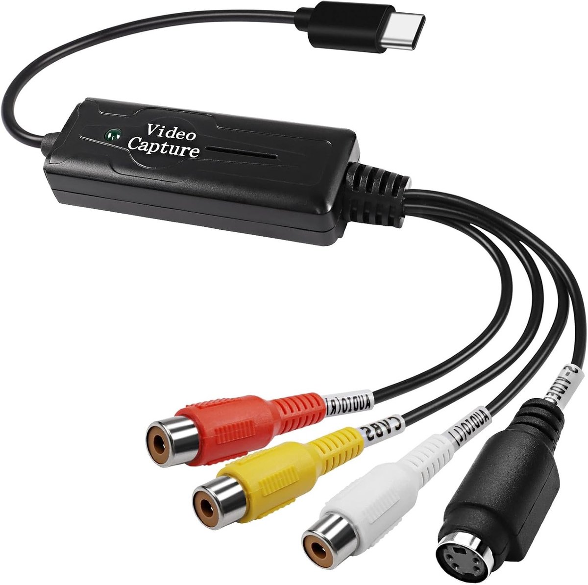 RCA AV naar USB C Converter voor Video-opname, Compatibel met NTSC en PAL, Ideaal voor Mobiele Telefoons en PC's