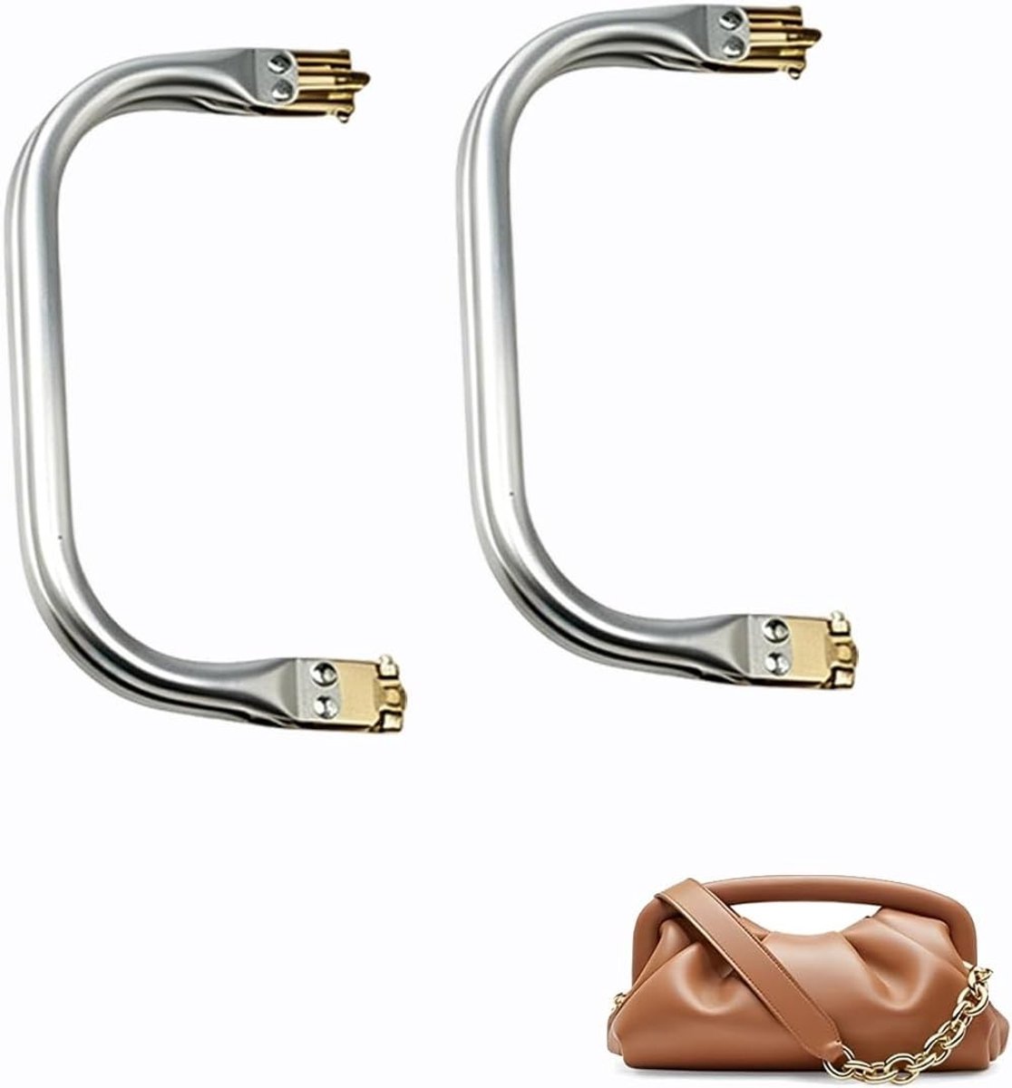 2 stuks haaksluiting voor handtassen, 16 x 8,5 cm, lichtgoud, versterkte kliksluiting voor veilige zakken en creatieve projecten
