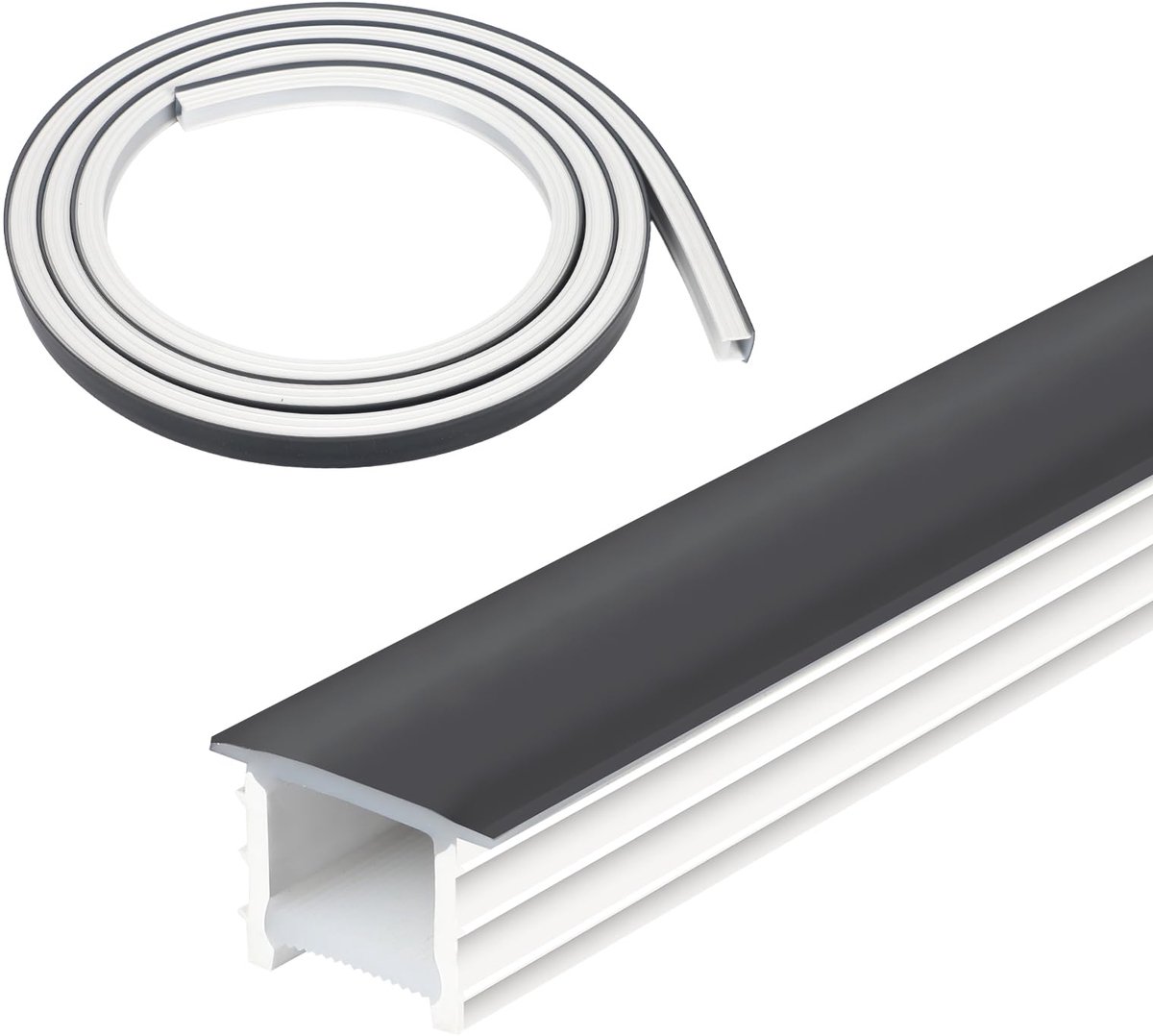 Siliconen profiel 3 m - zwart - flexibel voor ledstrip - ideaal voor verlichting in plafond en muur - ShopVlot