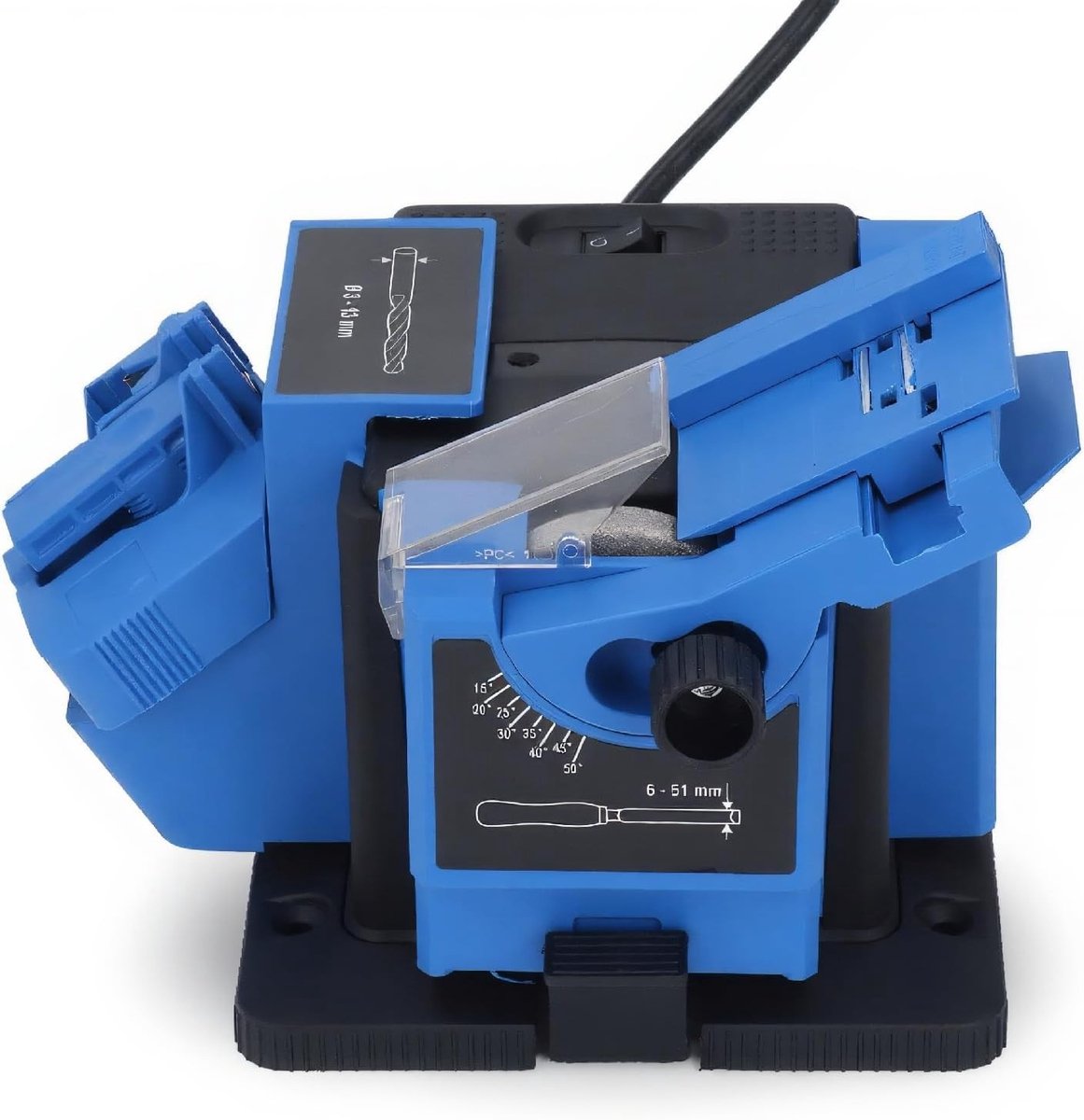 Multifunctionele Elektrische Slijpmachine voor Messen, Scharen en Boorpunten - 15 tot 50° Instelbare Hoek, 0.2-2 Inch, 65W Professioneel Gebruik