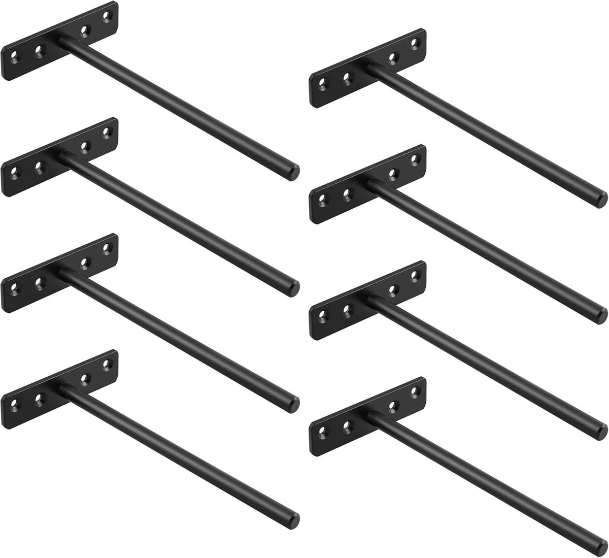 Verborgen wandplankbeugels, zwevende planksteunen, 200 mm, zwart, ideaal voor moderne interieurs en ruimtebesparing