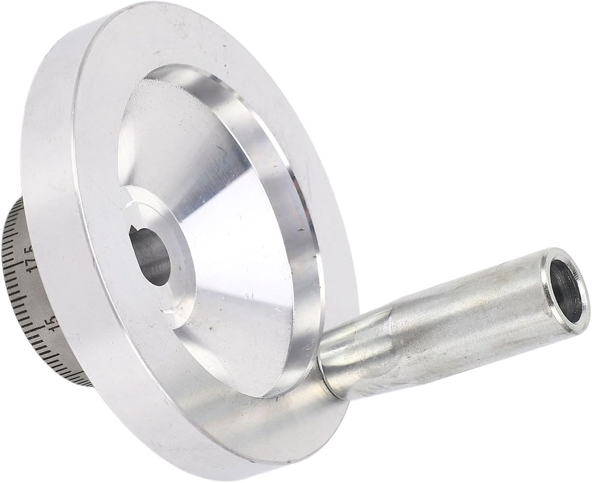 Mini Lathe Handwheel 80mm Aluminum Handwheel with Swivel, 0-25mm Scale, Easy Installation, Accurate Size for 7x12 7x14 - ShopVlot