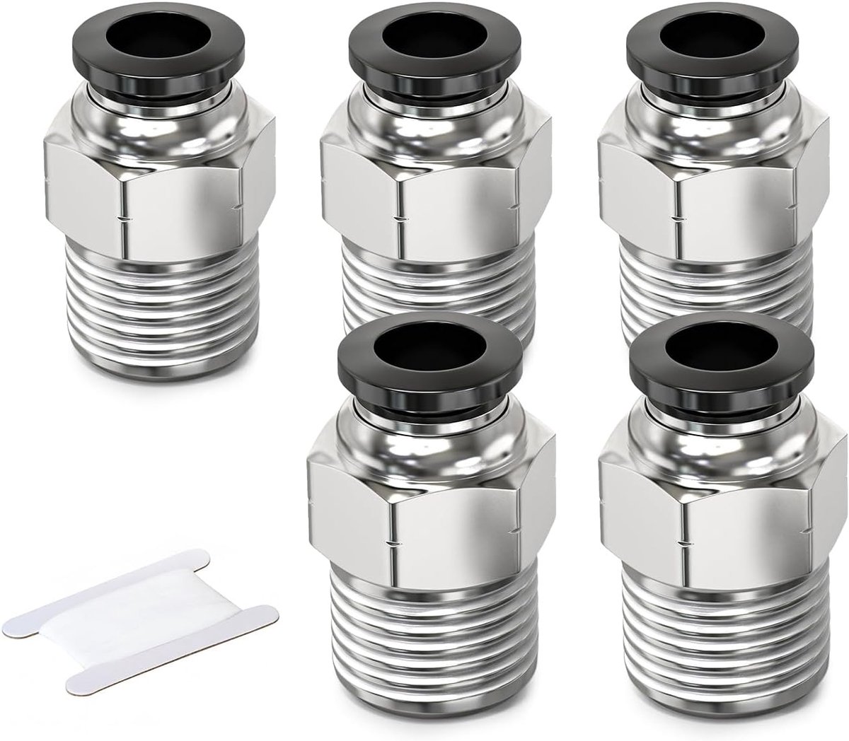 Pneumatische Koppelingen Set - 6 mm Buitendiameter - 1/4" BSP-Schroefdraad - Ideaal voor Luchtleidingen - ShopVlot