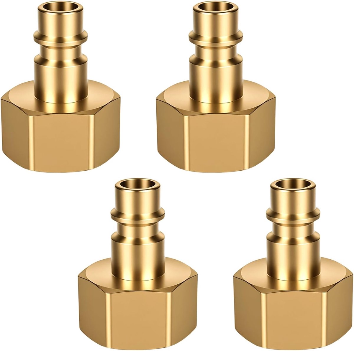 Persluchtkoppelingen set van 4 - Binnendraad 1/2" - Messing IG snelkoppeling - Ideaal voor werkplaatsgebruik - ShopVlot