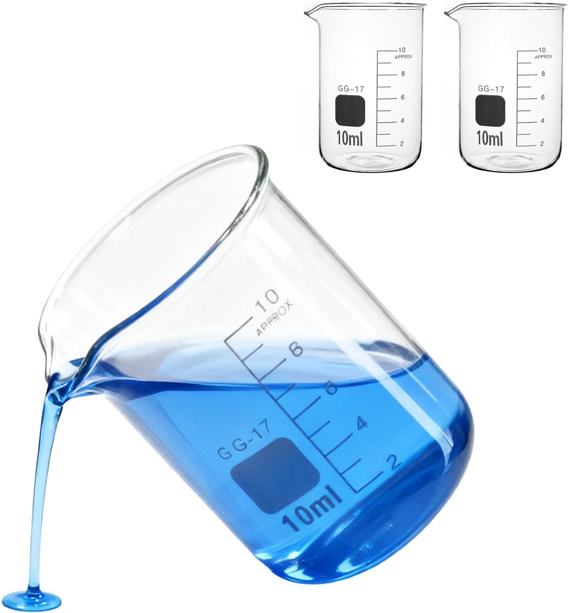 Laboratoriumbeker 10 ml - Borosilicaatglas - Hittebestendig en Chemisch Bestendig - Ideaal voor Laboratorium en Keuken - ShopVlot