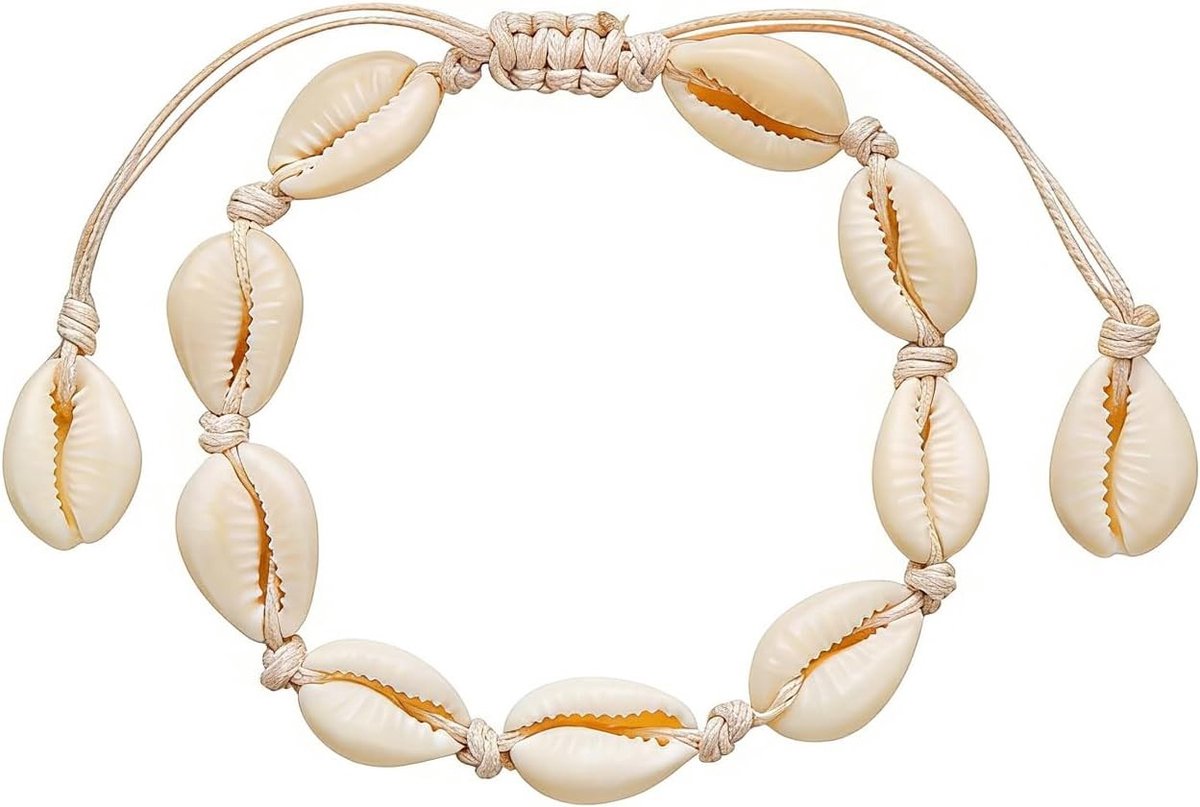Boho Enkelbandje met Schelpen en Cowrie voor Vrouwen en Meisjes - Verstelbare Accessoire voor Strandfeesten en Casual Outfits