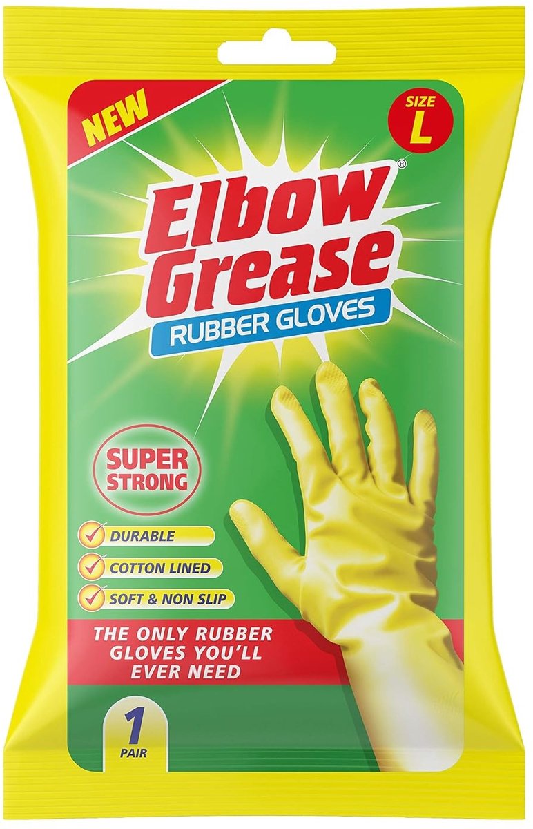 Rubberen Schoonmaakhandschoenen - Geel - Groot - Supersterke en Comfortabele Bescherming - Voor Huishoudelijk Gebruik