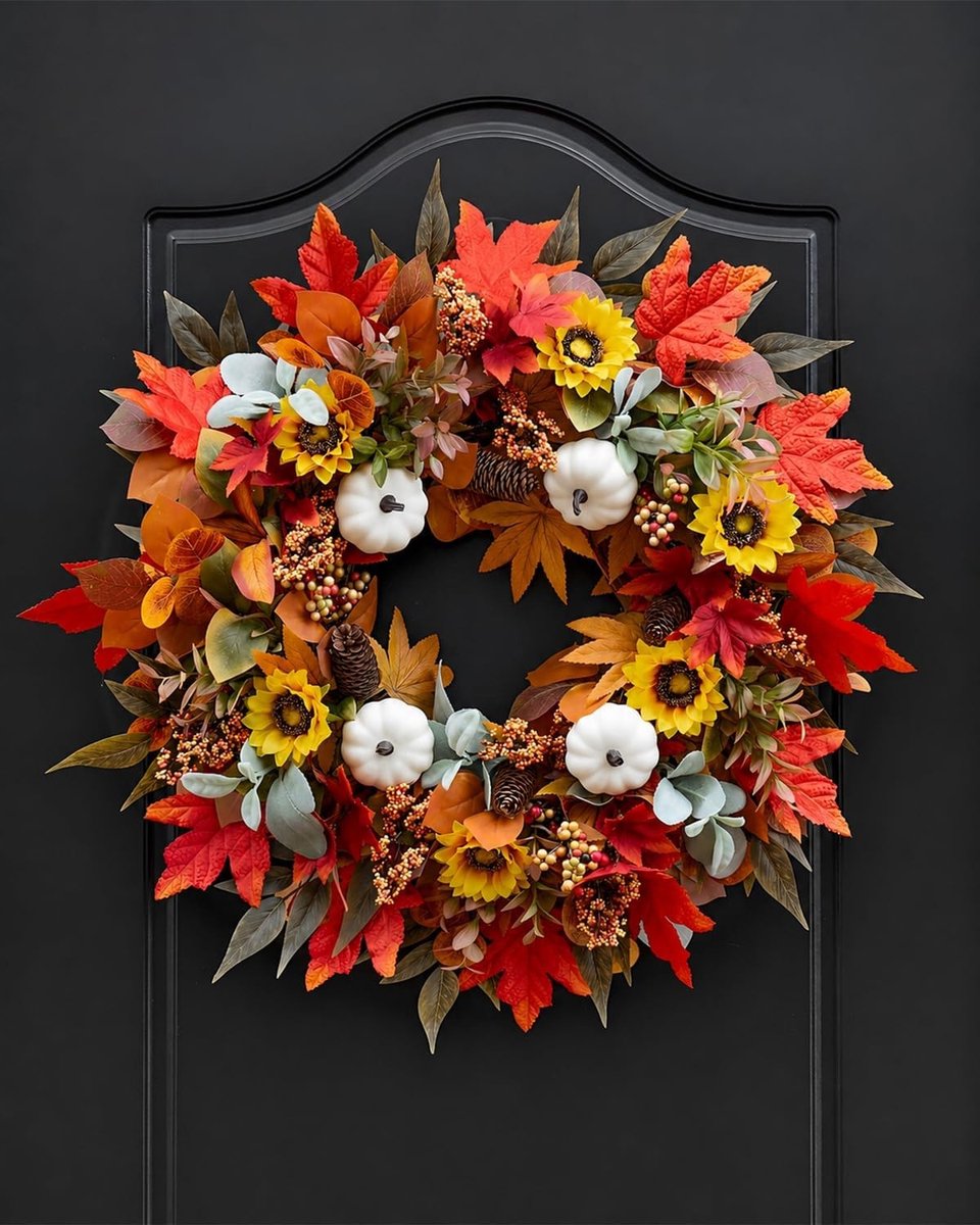 Herfstslinger - Multicolor - 45 cm - Kunststof Bladeren en Decoraties - Voor Deur en Raam