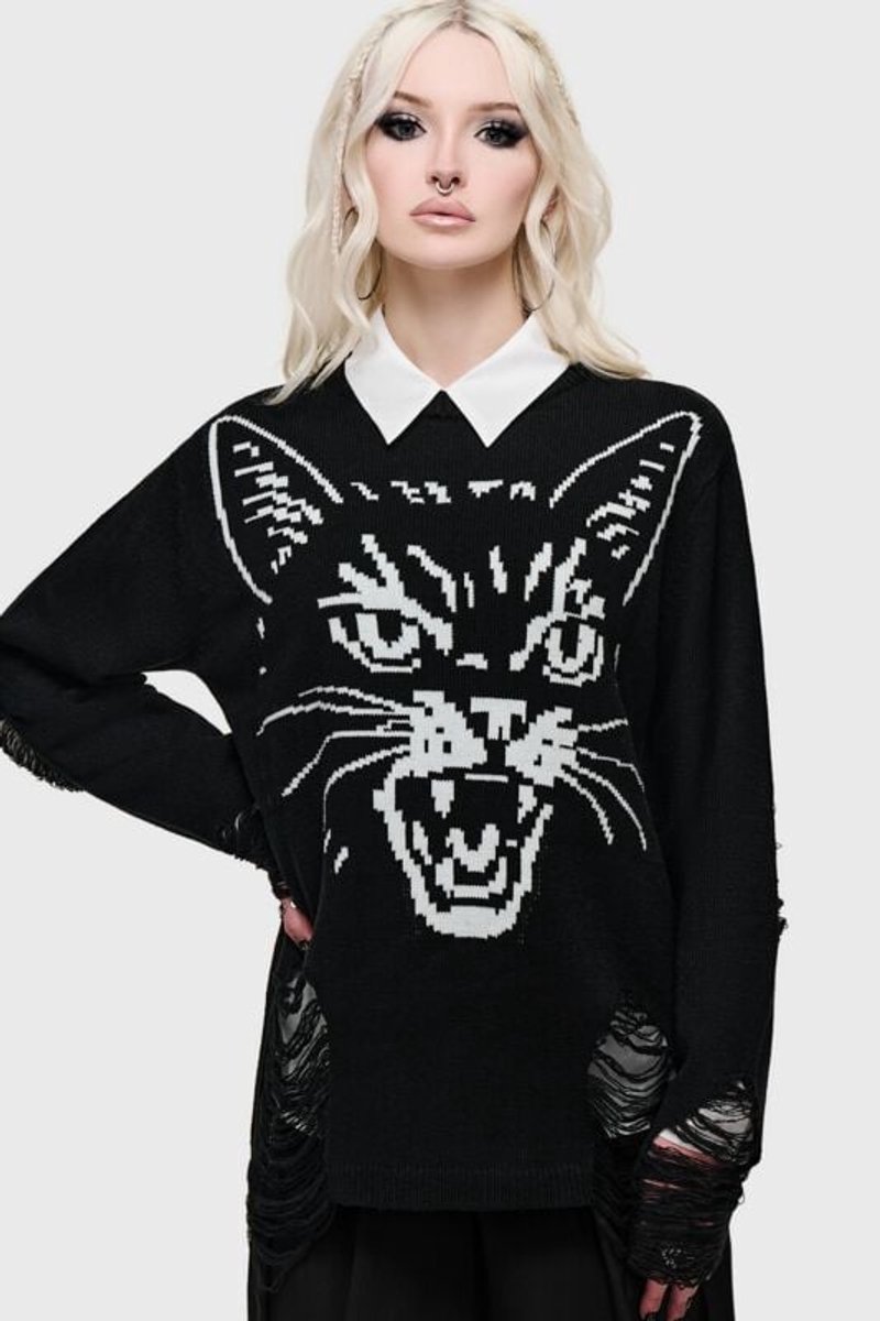 Killstar What Darkness Returns - Fang Knitted Sweater Dames Sweatshirts - zwart - XL