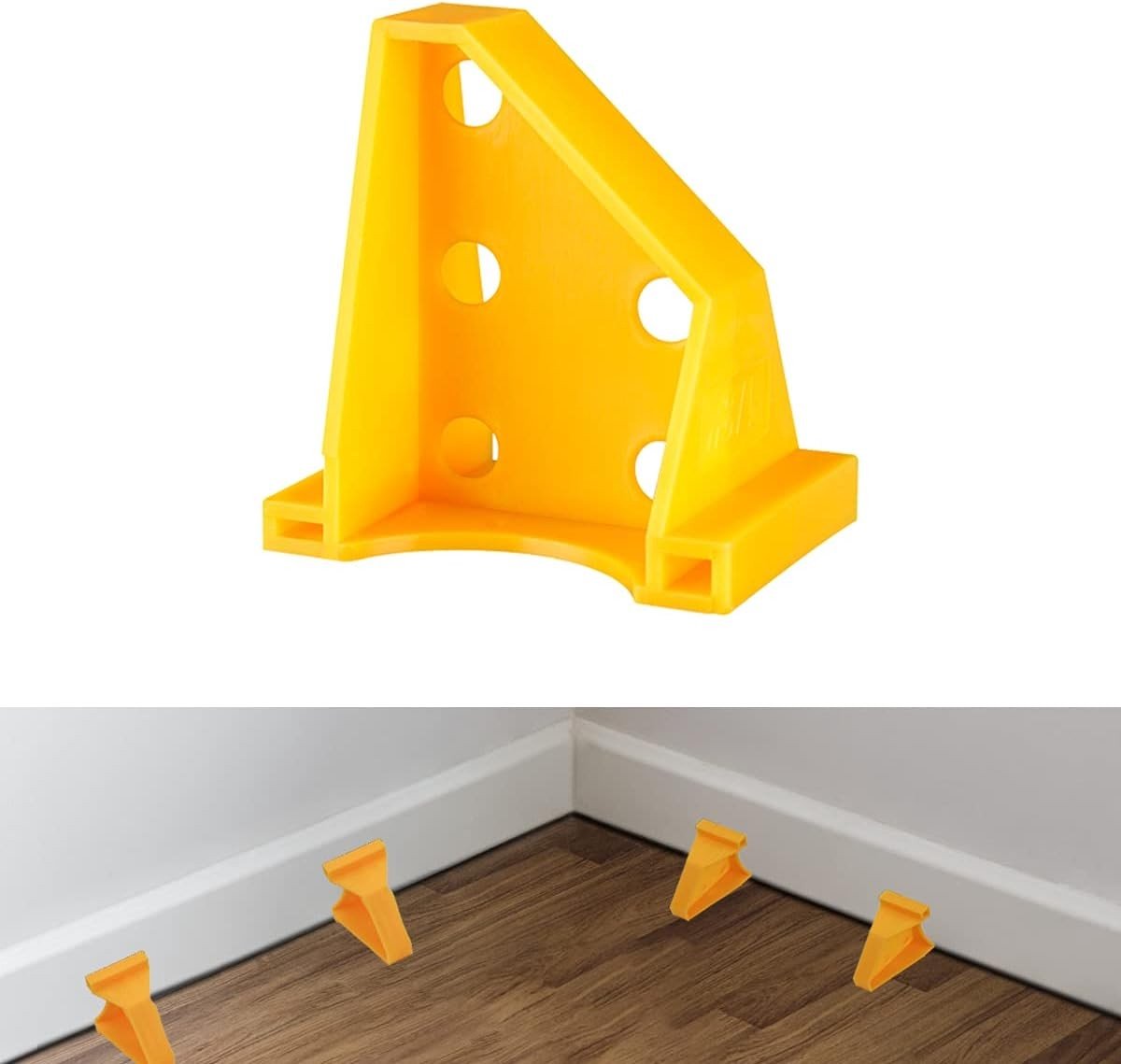 Verbeterde Vloerruimteset met 1/4" en 1/3" Kieren - Ideaal voor Laminaat en Vinyl Planken Installatie (60 Stuks, Geel)