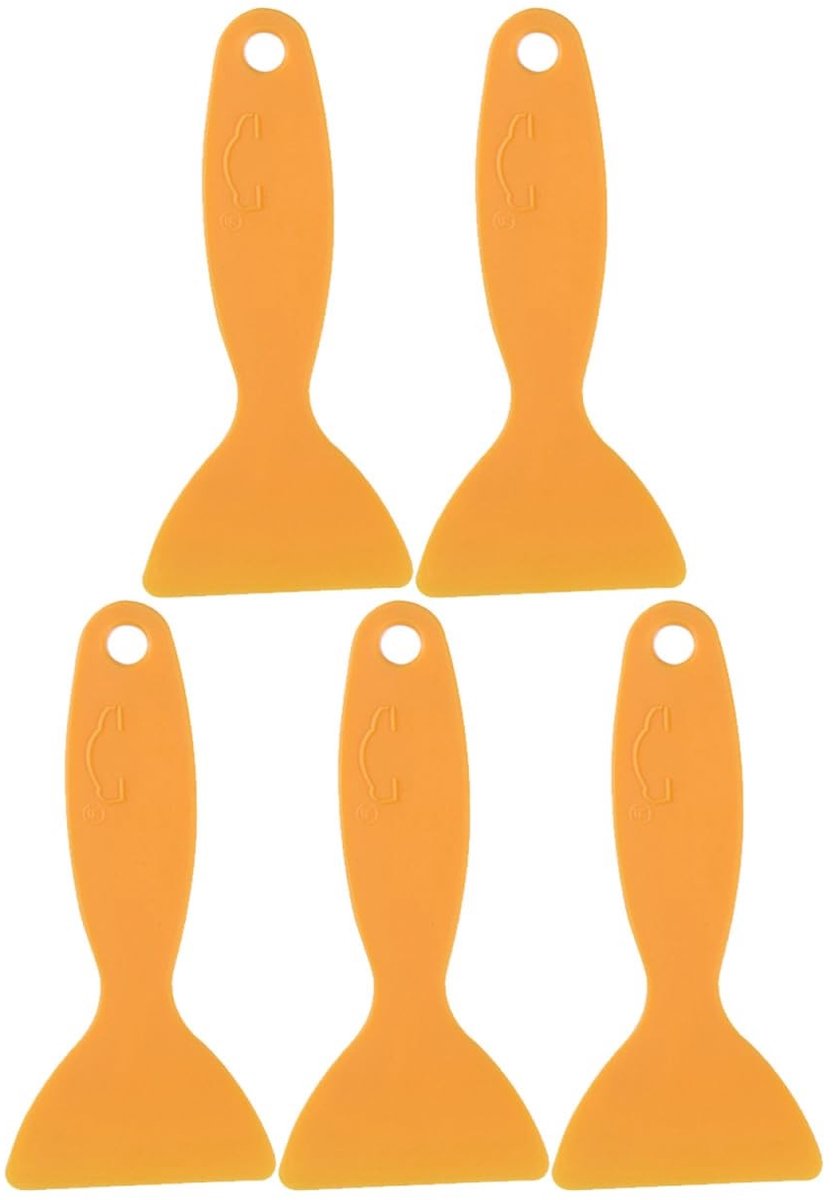 Handige DIY Lijmverspreiders - Mini Scrapers voor Hobbymaterialen, Papier en Lederen Creaties - Set van 5 Stuks (Geel)