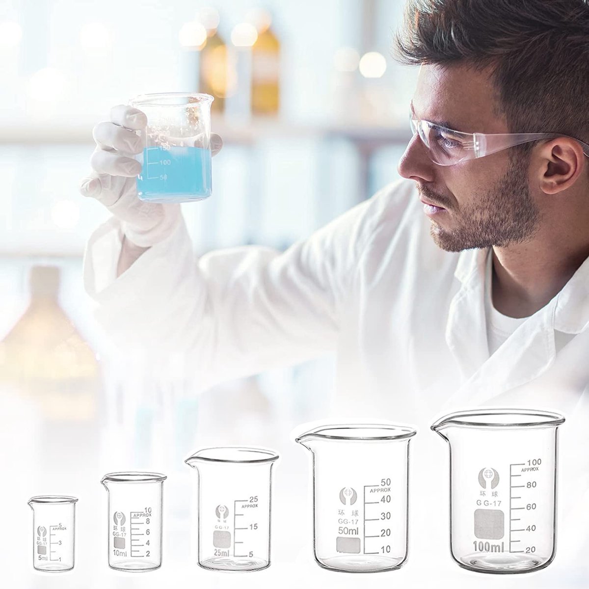 Maatbeker 100 ml - borosilicaatglas - laboratorium gebruik - hittebestendig - ShopVlot