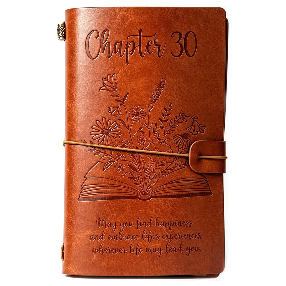 Dagboek 20 cm x 12 cm - bruin kunstleer - 30e verjaardagscadeau voor vrouwen - perfect voor persoonlijke notities - ShopVlot