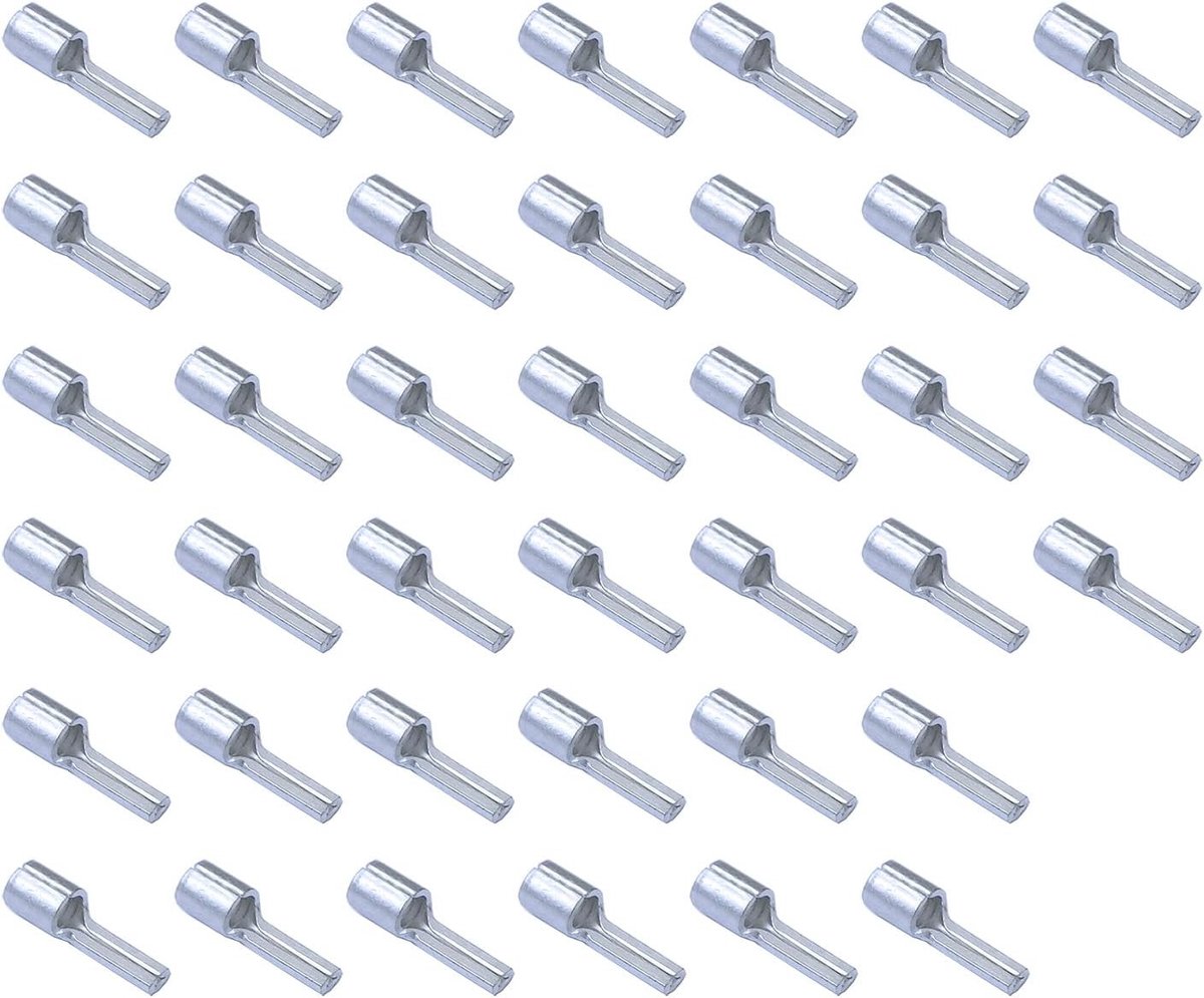 40x Tinned Koper Niet Geïsoleerde Platte Pin Terminals - Ideaal voor 10mm² Kabelverbindingen en Elektrische Toepassingen