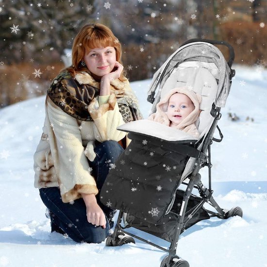 Voetenzak Kinderwagen - Babyzak - Warmte Buiten - Waterdicht Oxford Doek - 86 x 40 cm - Zwart — afbeelding 2