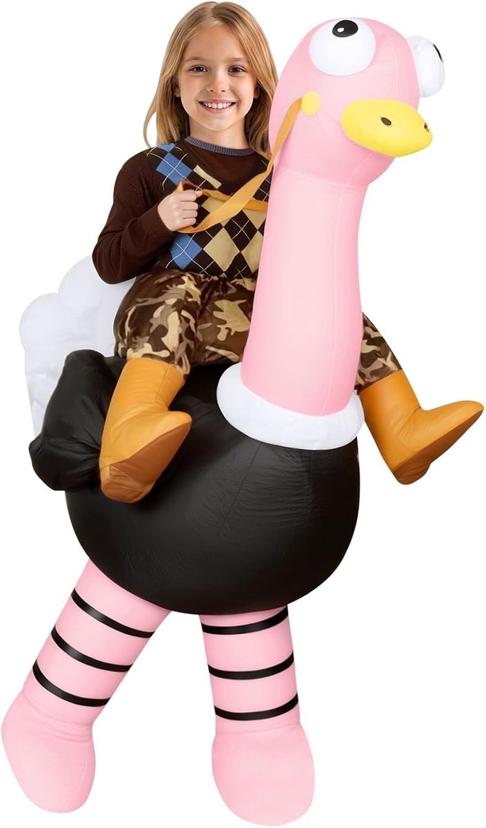 Opblaasbaar struisvogel kostuum voor volwassenen en kinderen - Leuk kostuum voor Halloween, cosplay en feesten