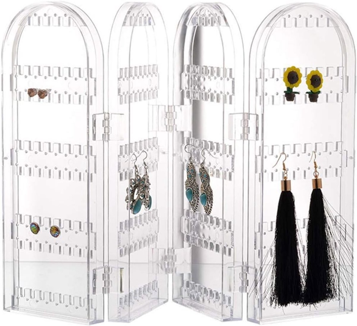 Earring Organizer met 4 Deuren en 240 Gaten voor Oorbellen, Armbanden en Kettingen - Perfecte Opbergoplossing voor Sieraden