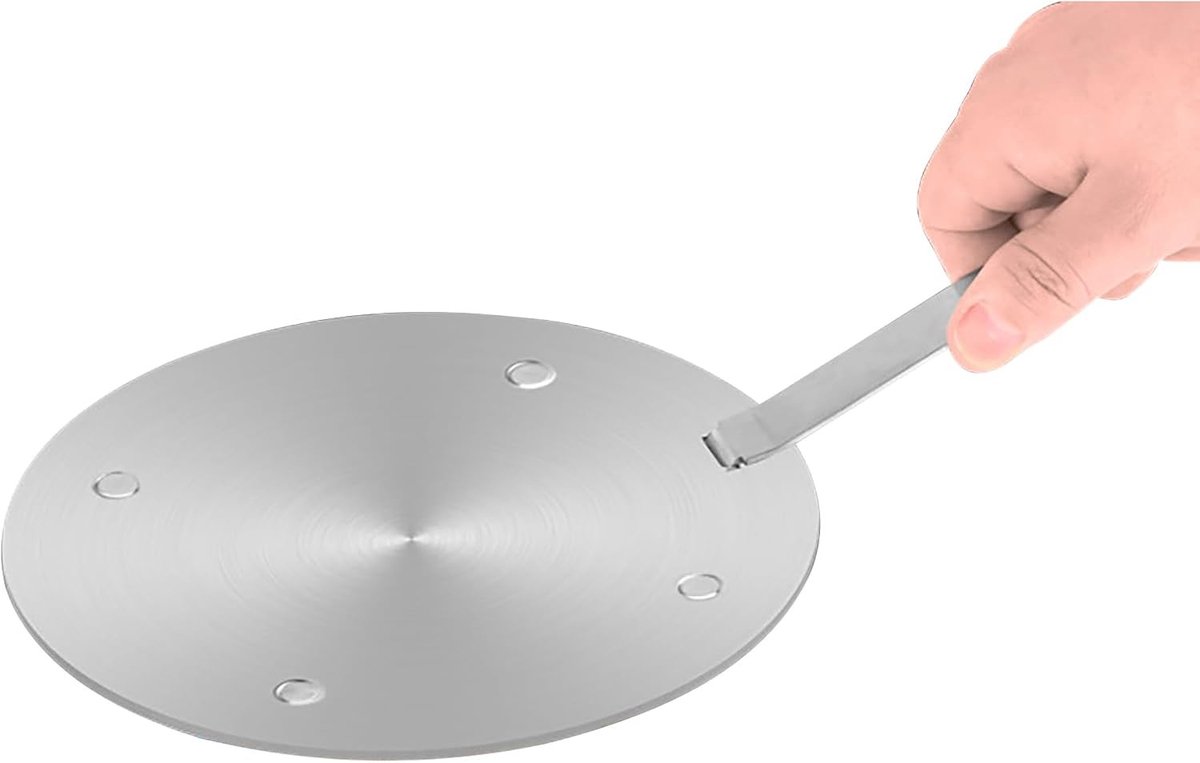 Inductiekookplaat Converter Adapter, Warmtegeleidingsplaat voor Gasfornuis, 16 cm Kookaccessoire met Afneembare Handgreep en Warmteverspreider