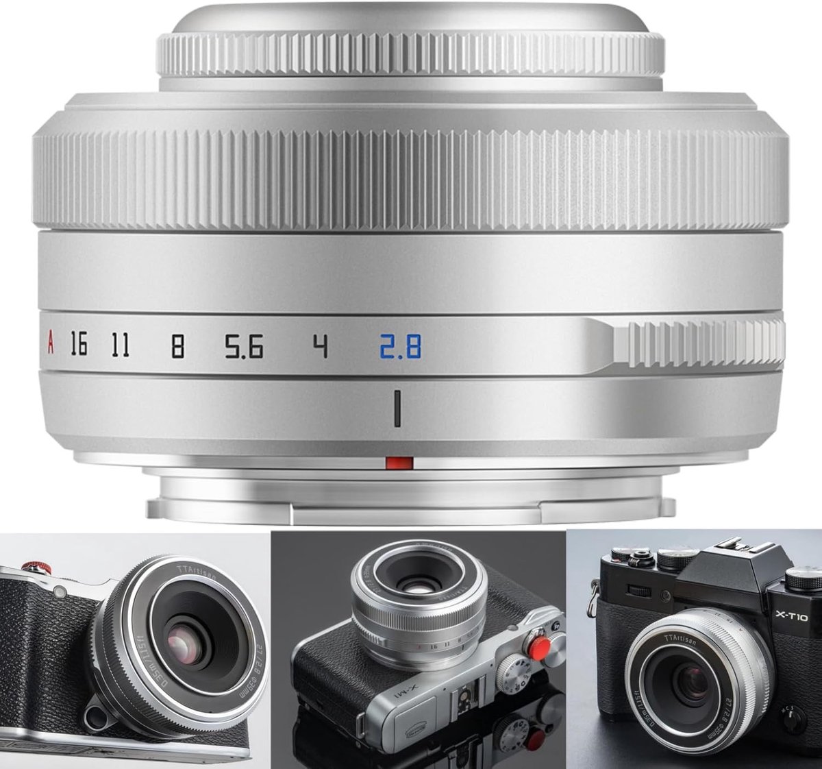 27mm F2.8 XF Lens voor FX Mount Camera's - Geschikt voor X-A1, X-T1, X-E1, X-H2S en meer, Zilver, Compact, Lichtgewicht, Hoge Kwaliteit