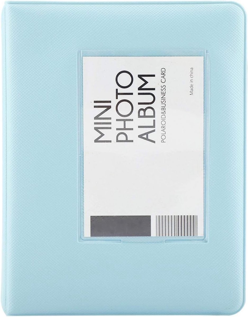 Mini Fotoalbum voor Polaroid Foto's - 64 Pockets, Compact en Schattig Album voor Fujifilm 7s/8/25/50s/90 (Blauw)