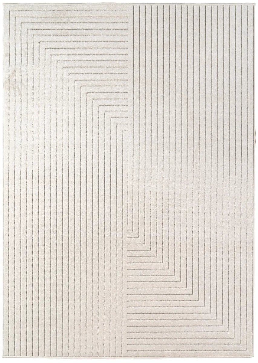 Dutch XXL Scandinavisch Vloerkleed | Tapijt | Nova | Labyrint | Crème | 140x200 cm