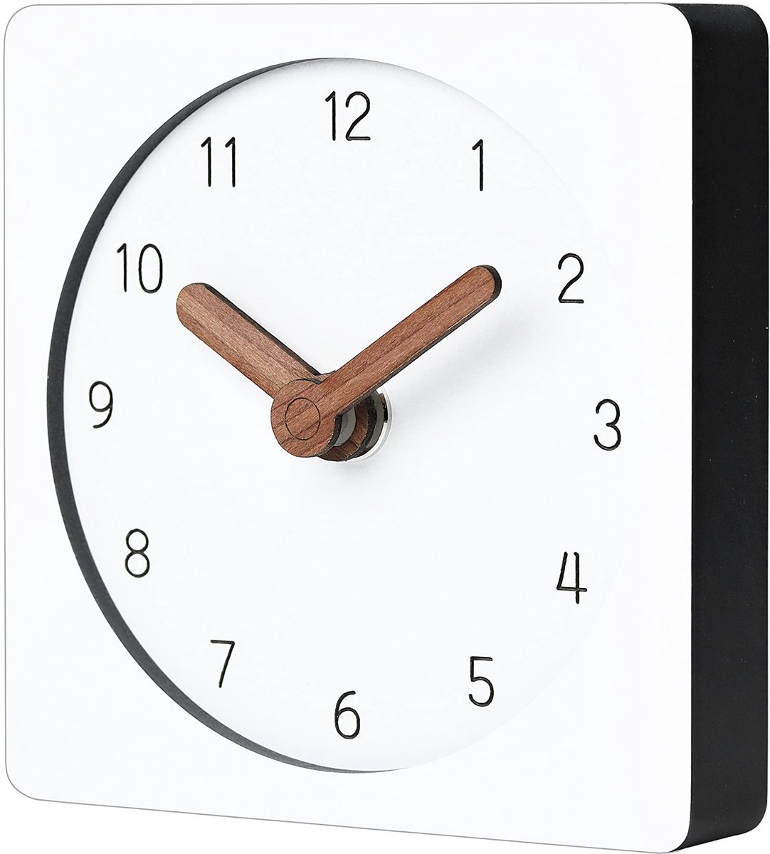 Stille Analoge Tafelklok - Compact en Modern voor Woonkamer of Kantoor