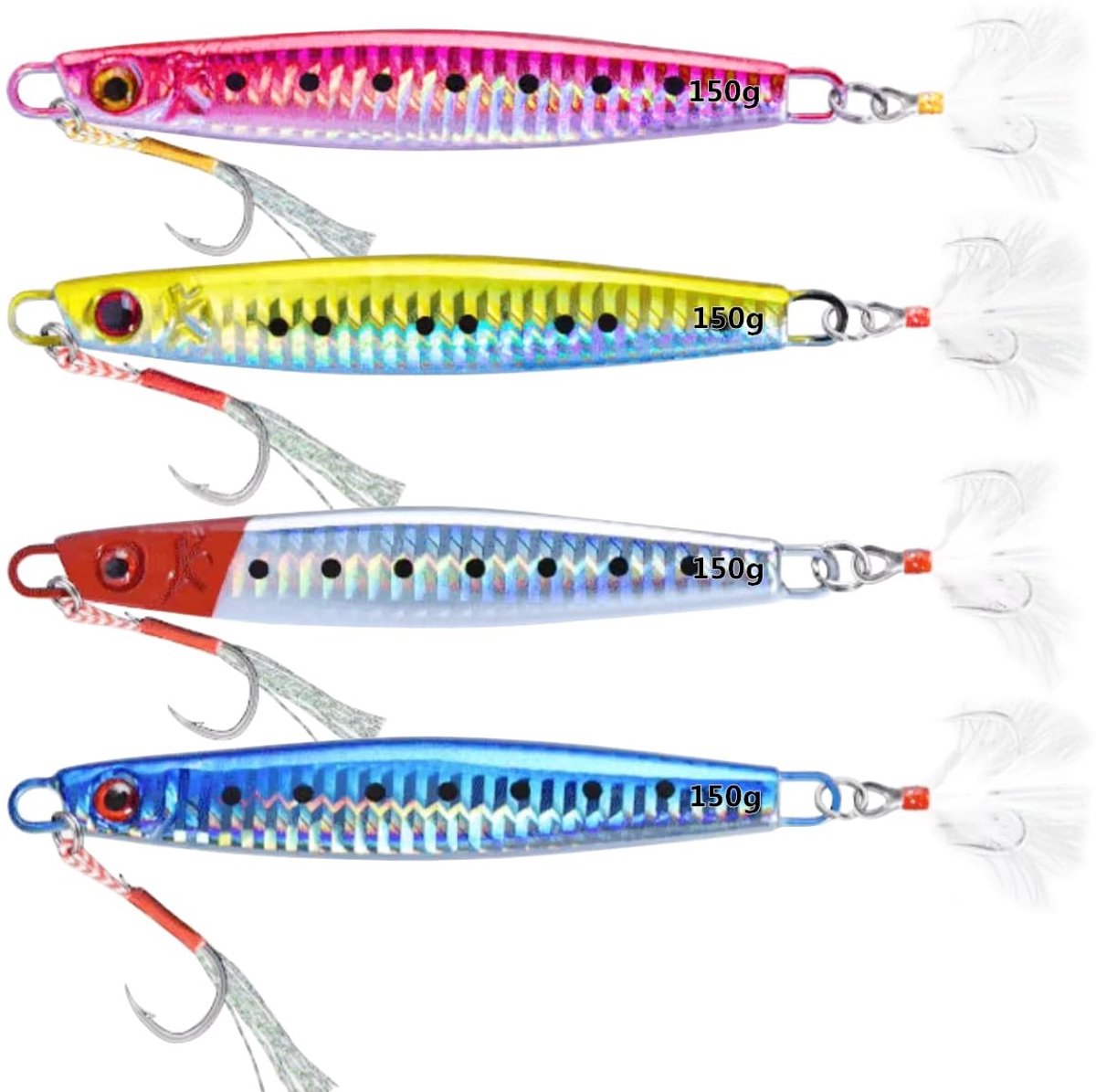 Zink Vissen Lures Set - 4 Stuks met Diverse Gewichten