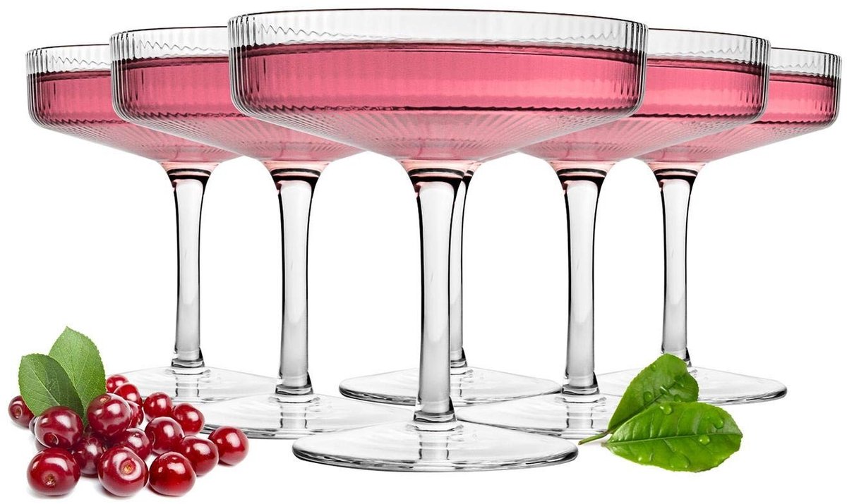 Margarita Glazen Set van 6 - Geëmbossed - 230 ml