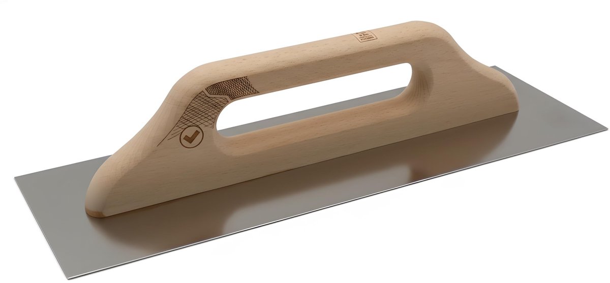 Swiss Trowel - Afwerkspaan 380 x 130 mm met Houten Handgreep