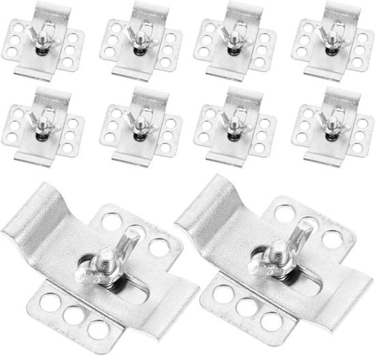 Onderbouw Gootsteen Klemmen - Steunklemmen Spoelbak - Keuken Installatie - Verstelbaar Vleugelmoerontwerp - 10 Sets - Zilver