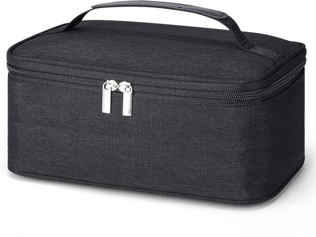 Koeltas Klein 6L - Draagbare Lunchtas voor School, Werk en Picknick - Geïsoleerde Tas voor Eten en Bestek, Geschikt voor Volwassenen en Kinderen, Zwart