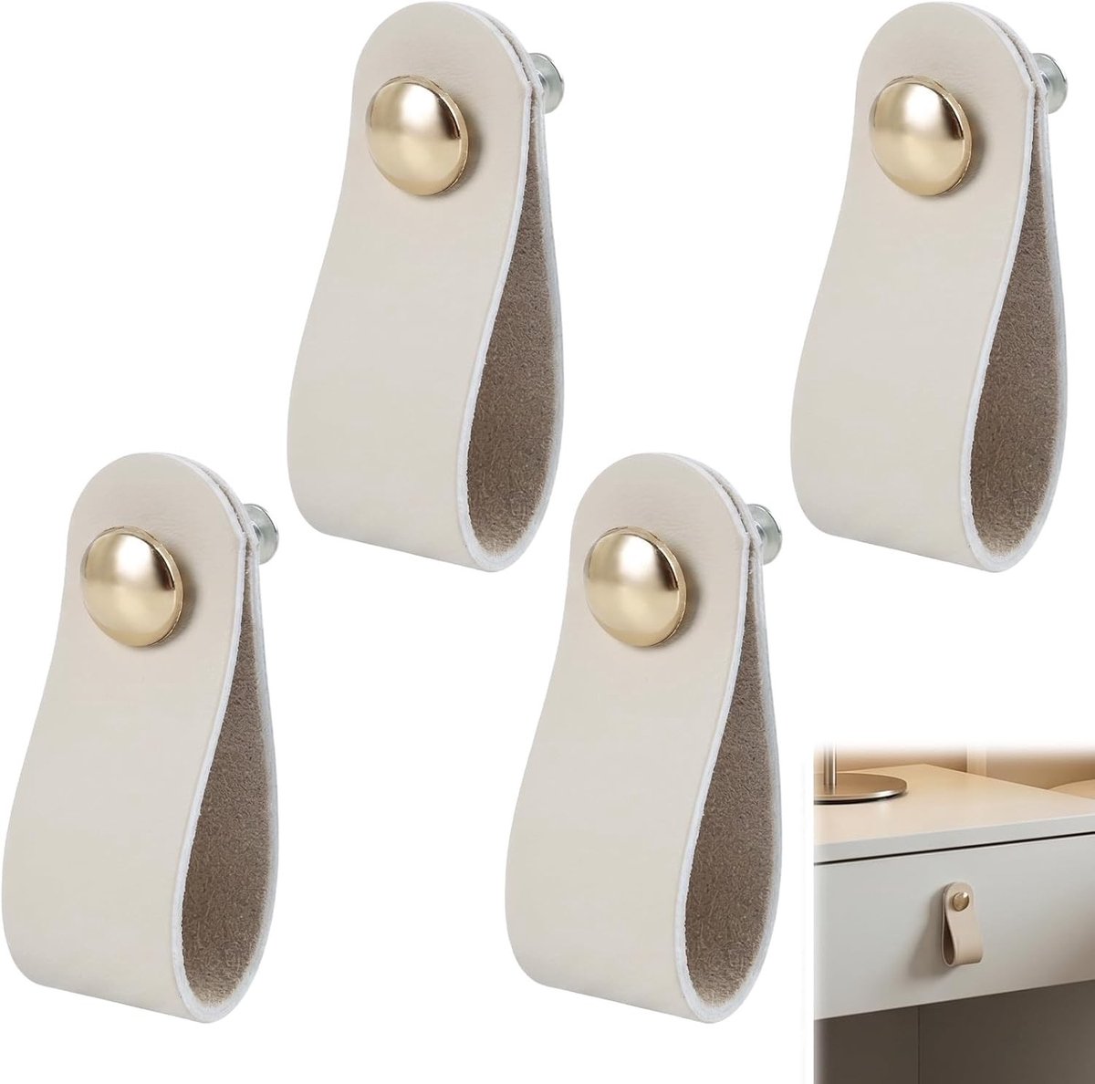 Duurzame leren handgrepen van 6,3 x 2,5 cm met zinkkop voor meubels en lades, waterafstotend en veilig voor gezinnen, handgemaakt en ideaal voor jouw interieurdecoratie